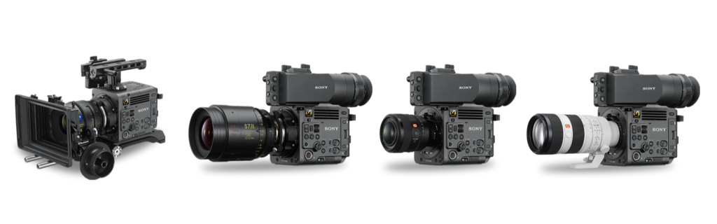 Sony cinema cameras configured with a range of PL and E-mount lenses